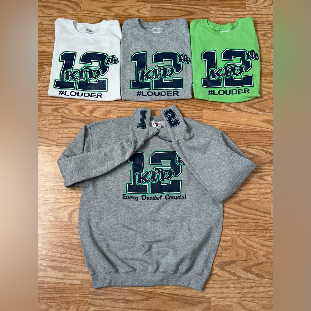 🟦Seattle Seahawks “12th Kid” Unisex Handcuffs Sweatshirt / Tshirt. Youth Sizes 🟩